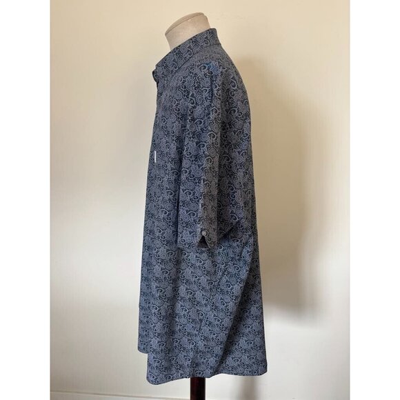 BEN SHERMAN Short Sleeve Shirt Button Sleeve Mens Size 4XL Blue Floral - Picture 6 of 9